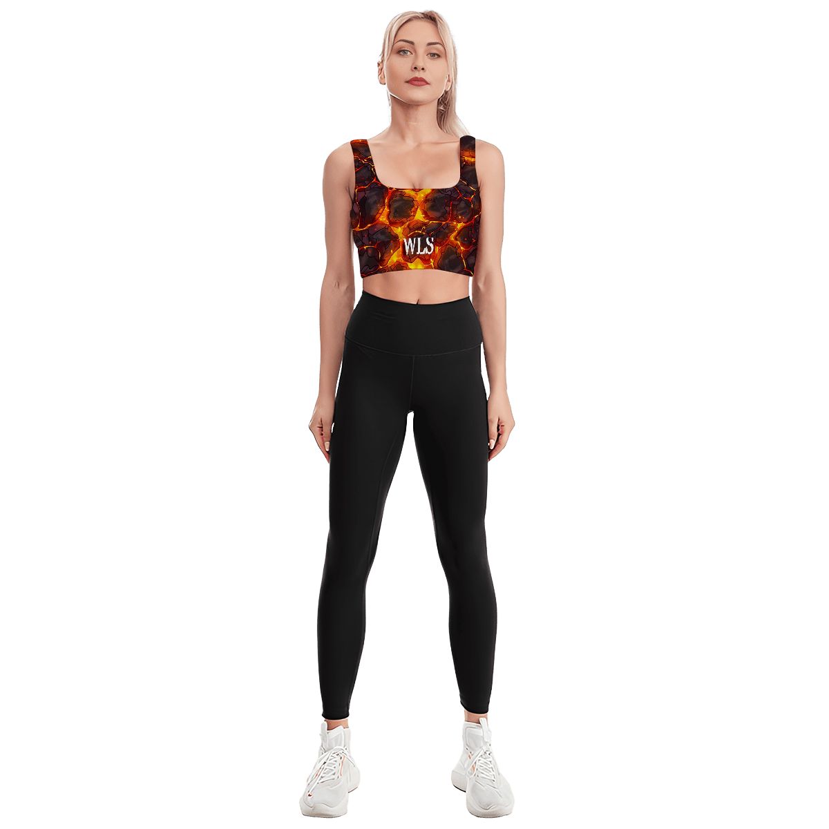 Yoga Sports Bra Top-Lava Pattern