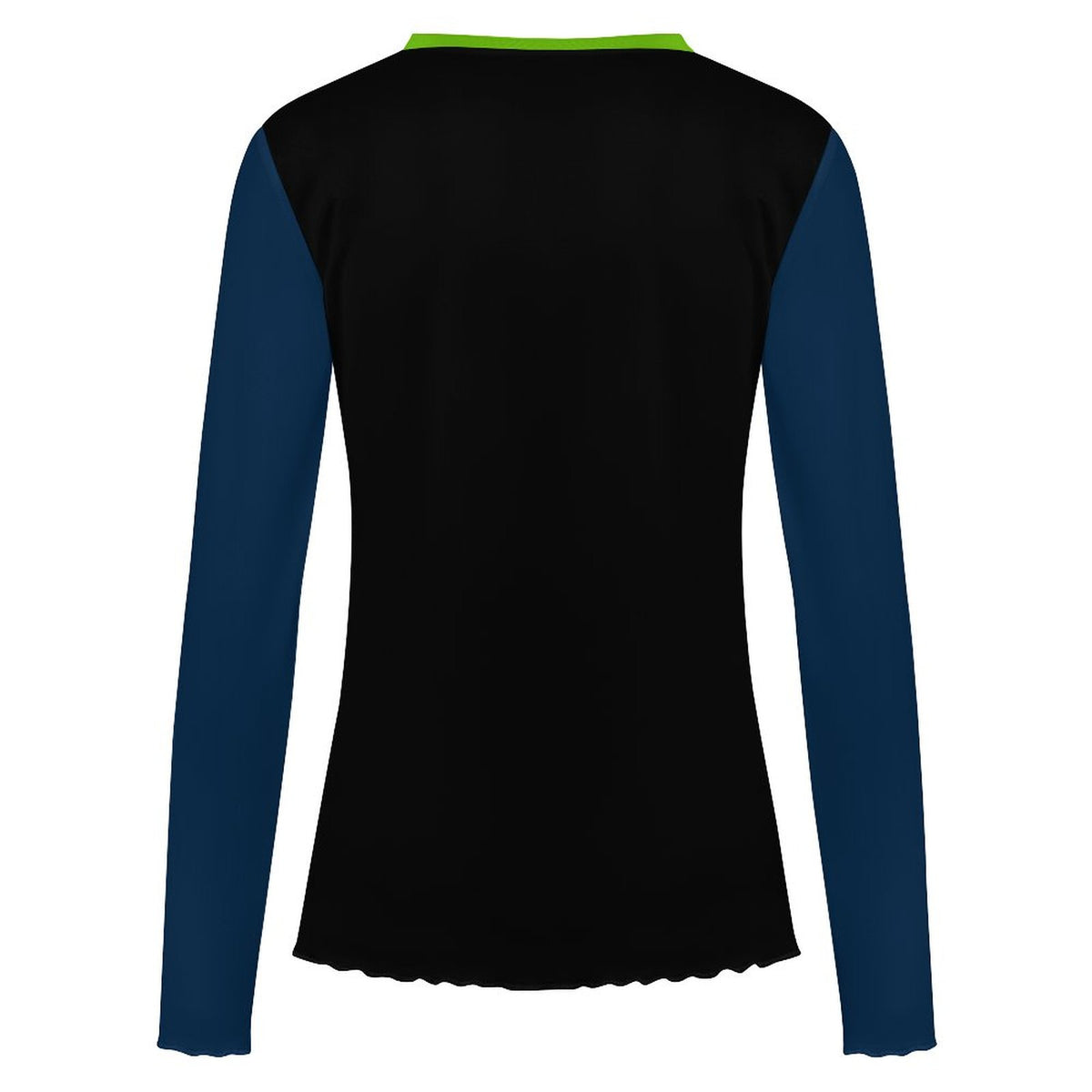 Neon Green & Navy Long Sleeve Mesh T-Shirt