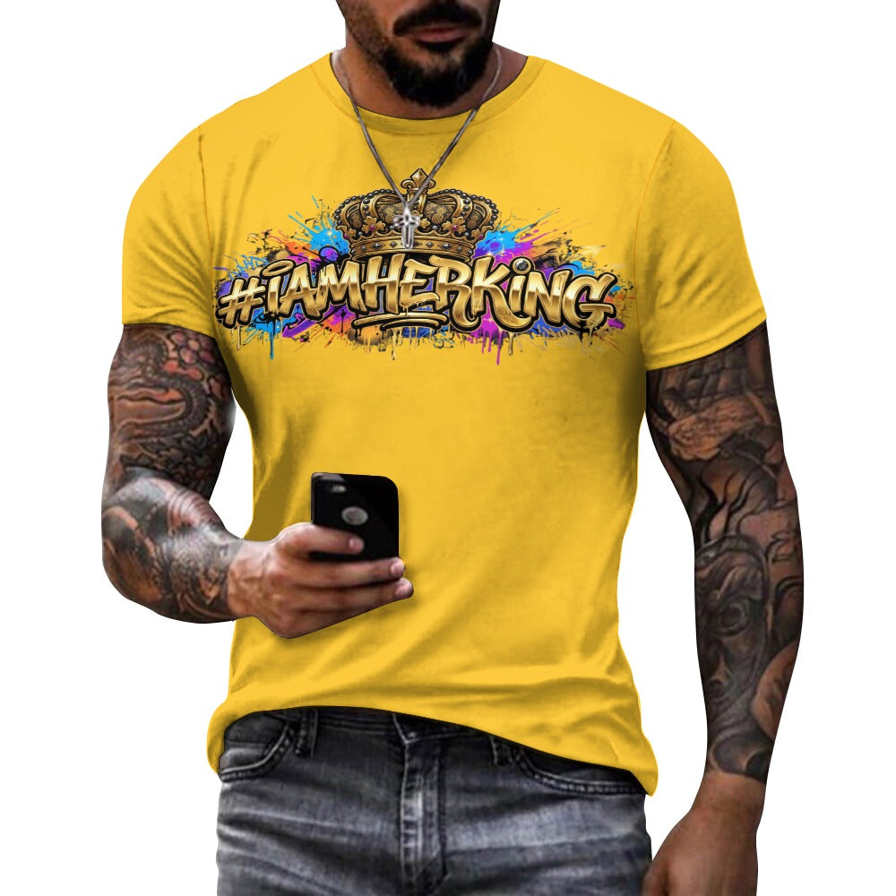 #IAMHERKING Men’s Cotton T-Shirt – Soft Breathable Graphic Tee for Everyday Style, Casual Summer Shirt for Men