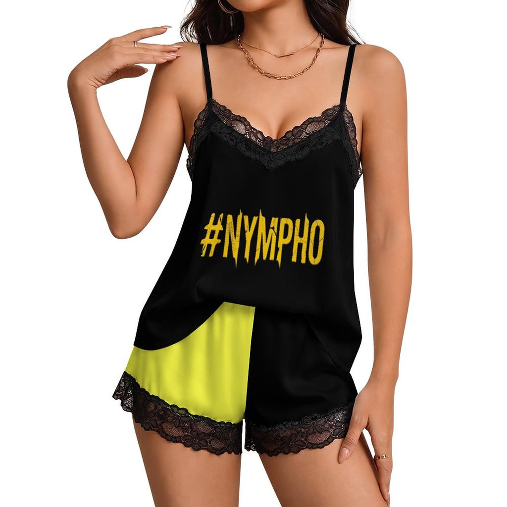 #NYMPHO Lace Trim Pajama Set