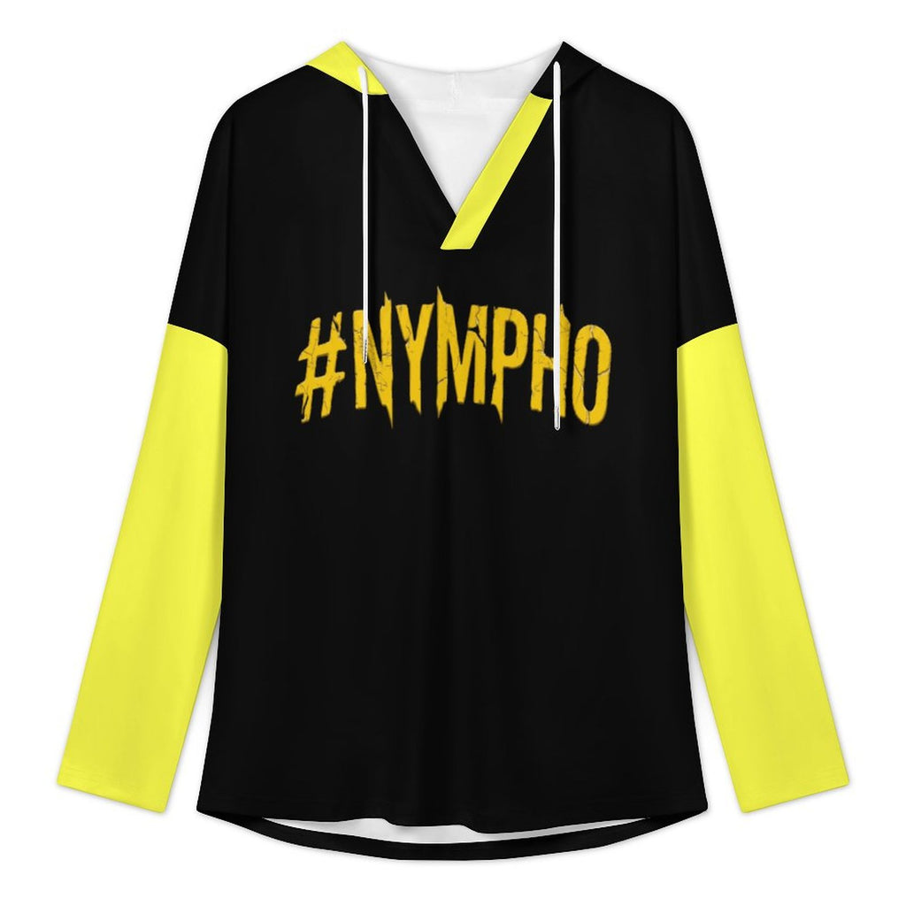 #NYMPHO Women's V Neck Long Sleeve Hoodie