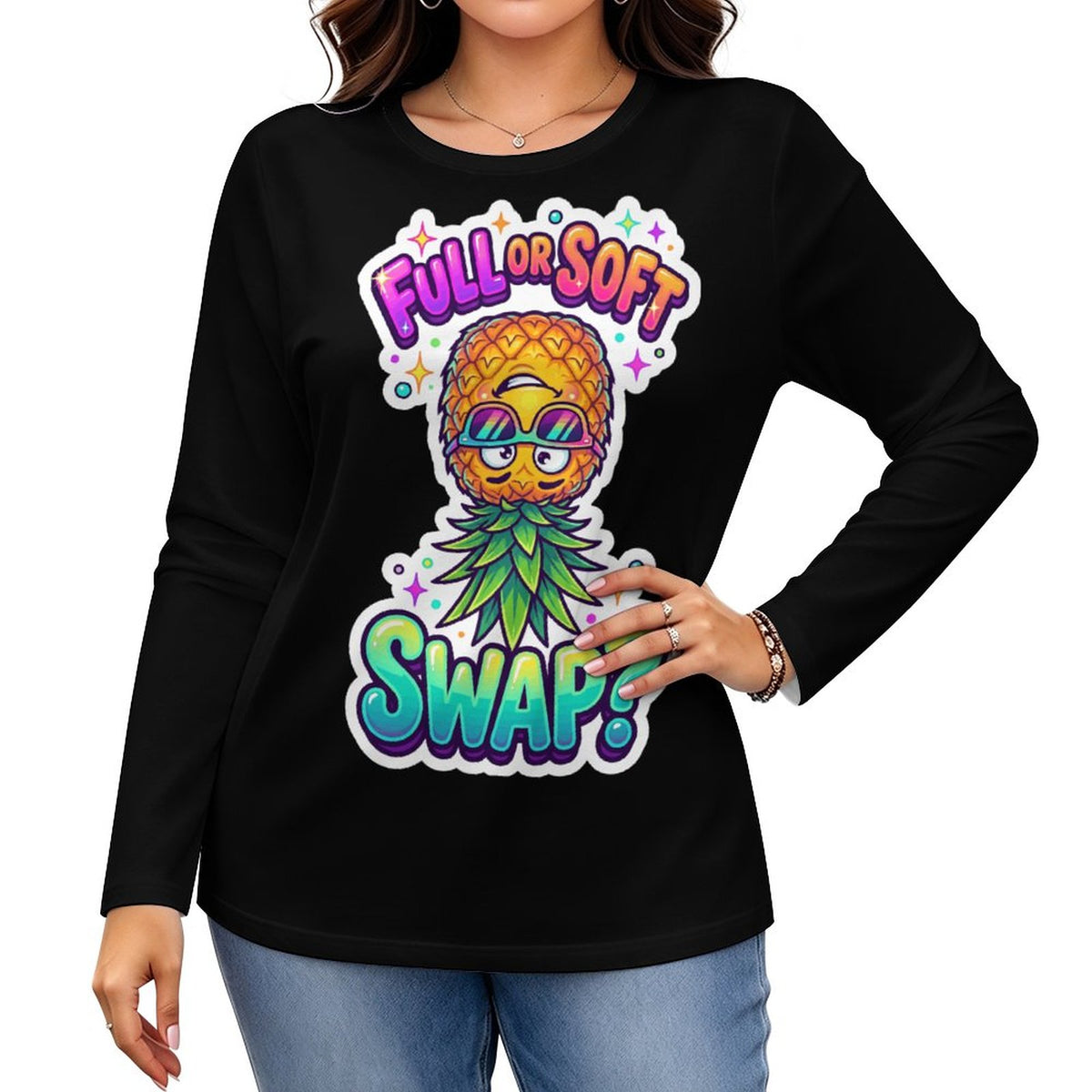 Full or Soft Swap Crew Neck Long Sleeve T-Shirt