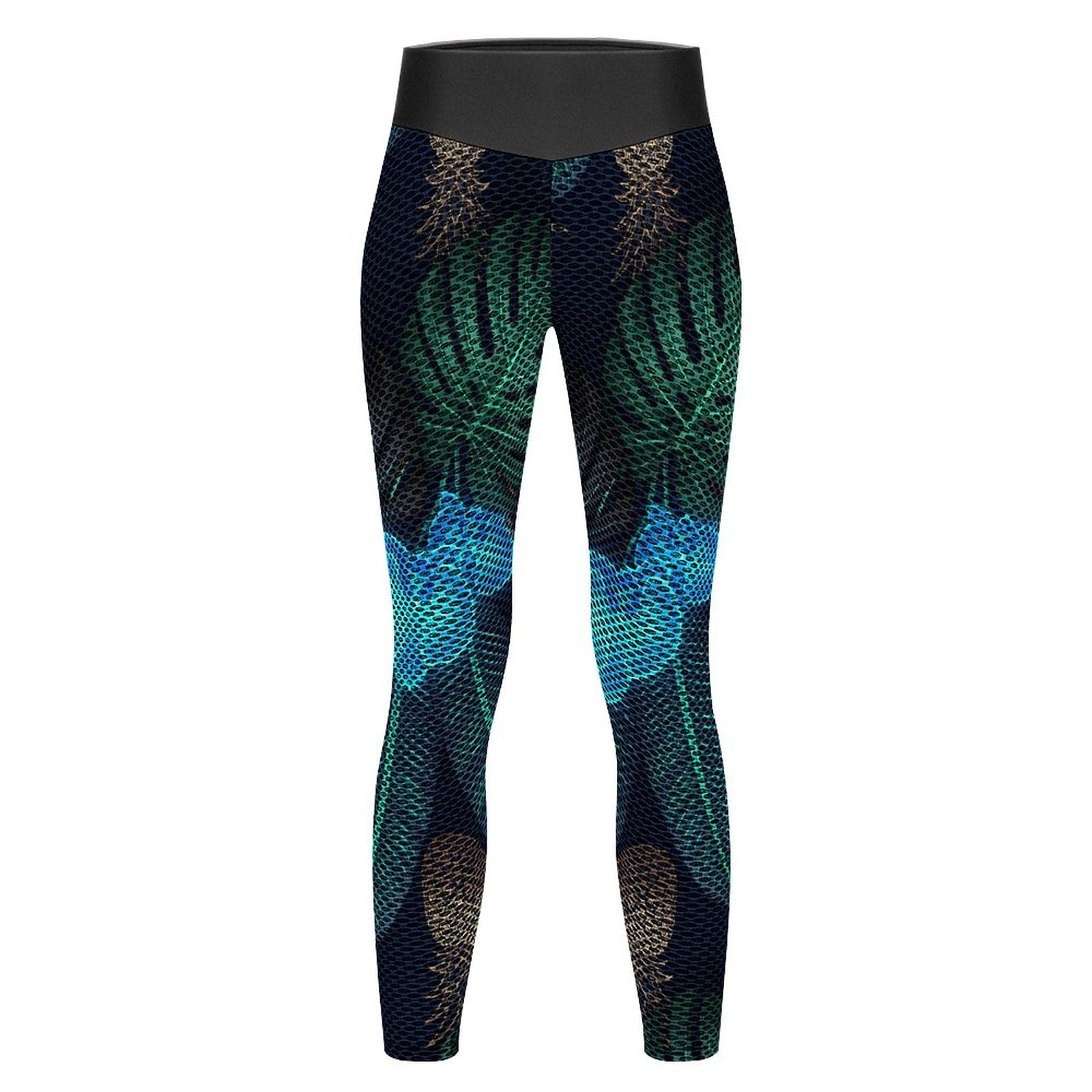 Custom Printed Honeycomb Textured Yoga Pants for Women (All-Over Printing)
