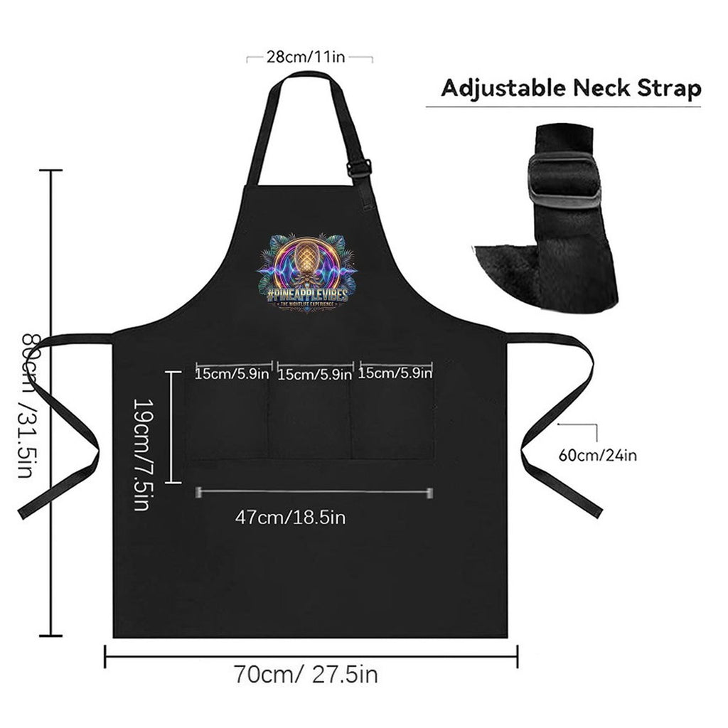 #PINEAPPLEVIBES Adult Waterproof Apron with Three Pockets