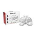Clear masturbator with packaging labeled 'Adam & Eve' on a white background