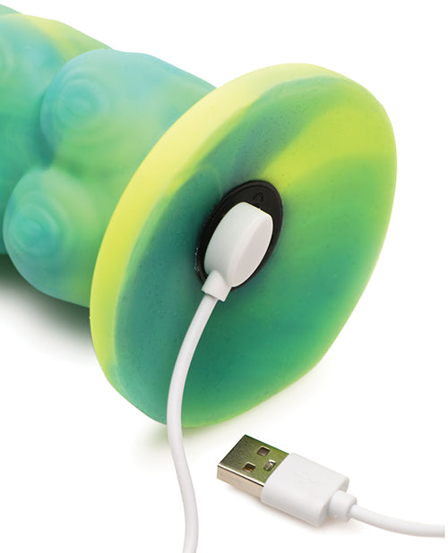 Silicone sleeve with USB cable attached, featuring a green and yellow design.