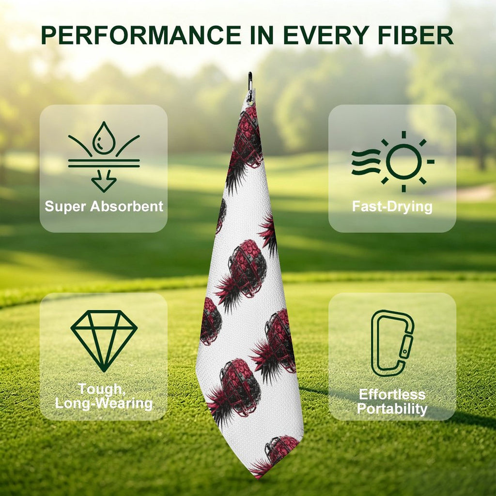 Football Inspired Hanging Loop Golf Towel