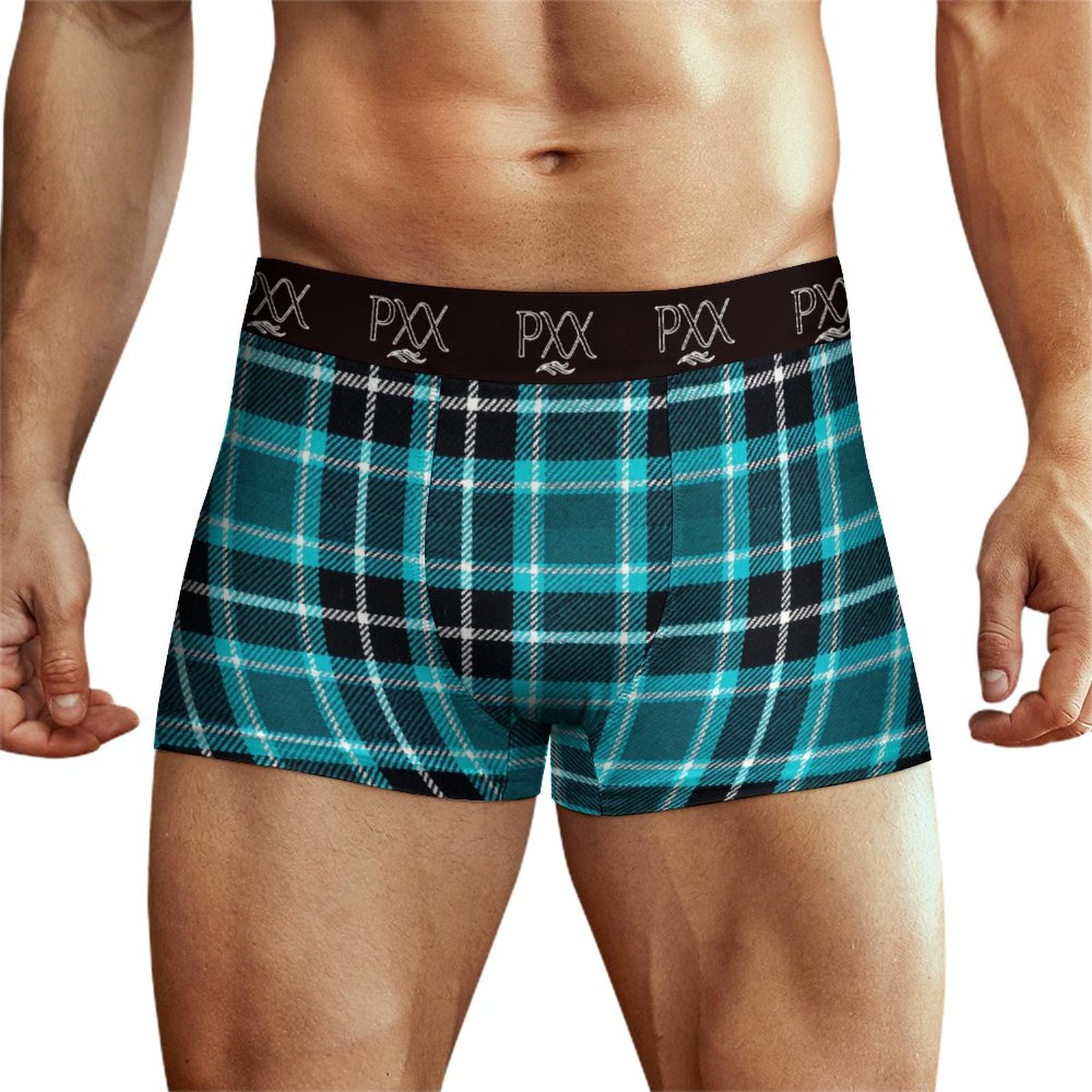 Plaid PXX Cotton Comfort Soft Boxer Briefs for Men | 100% Cotton Breathable Everyday Underwear
