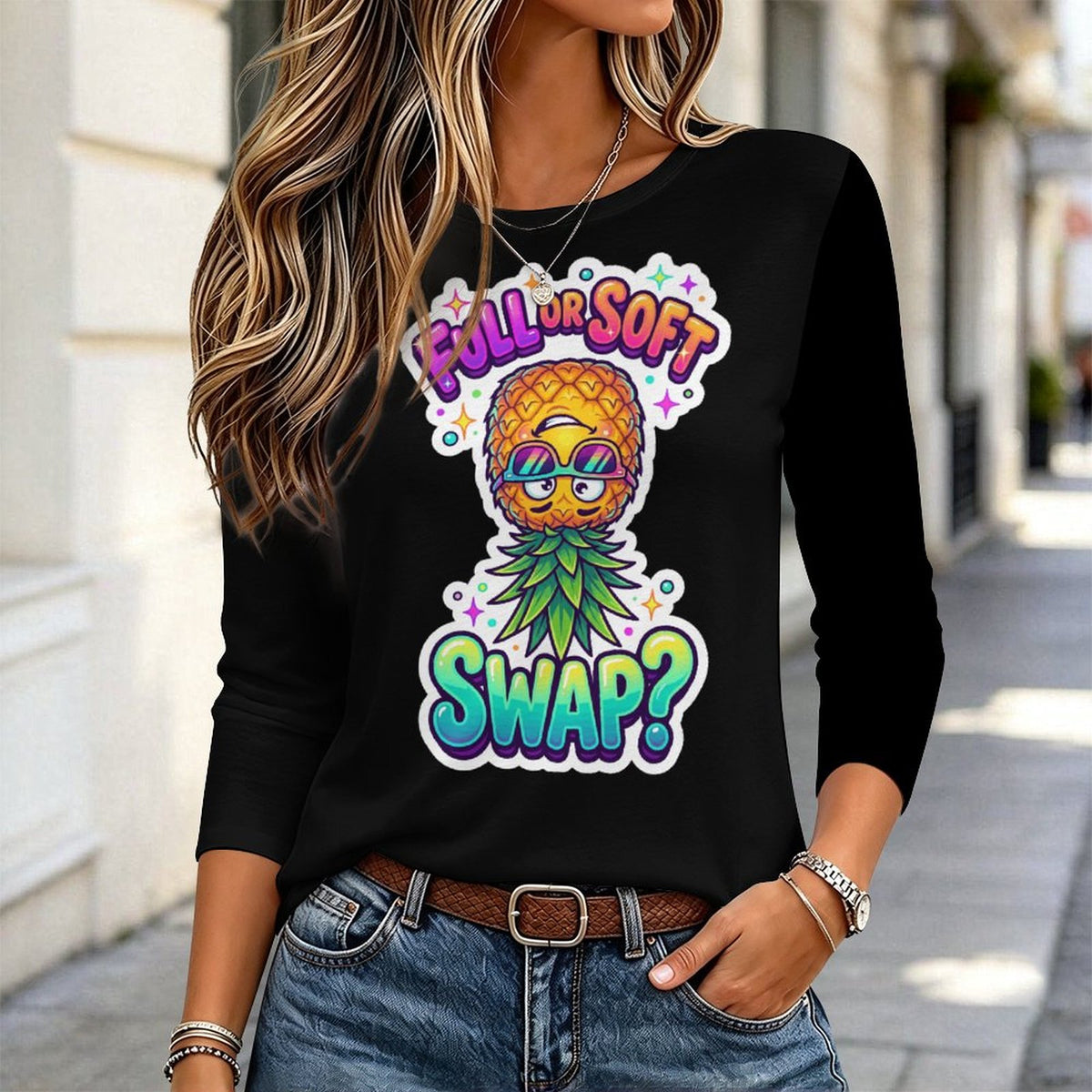 Full or Soft Swap Crew Neck Long Sleeve T-Shirt