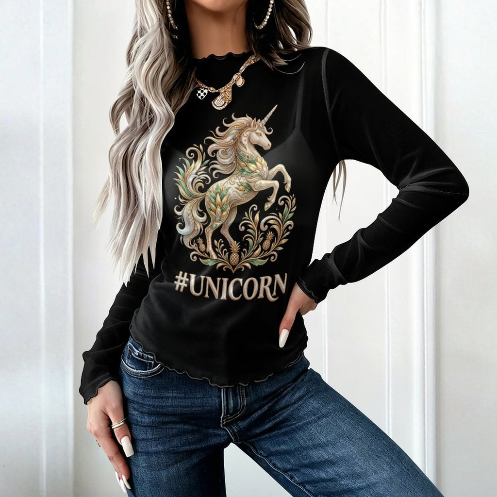 #UNICORN High Neck Mesh Top For Women