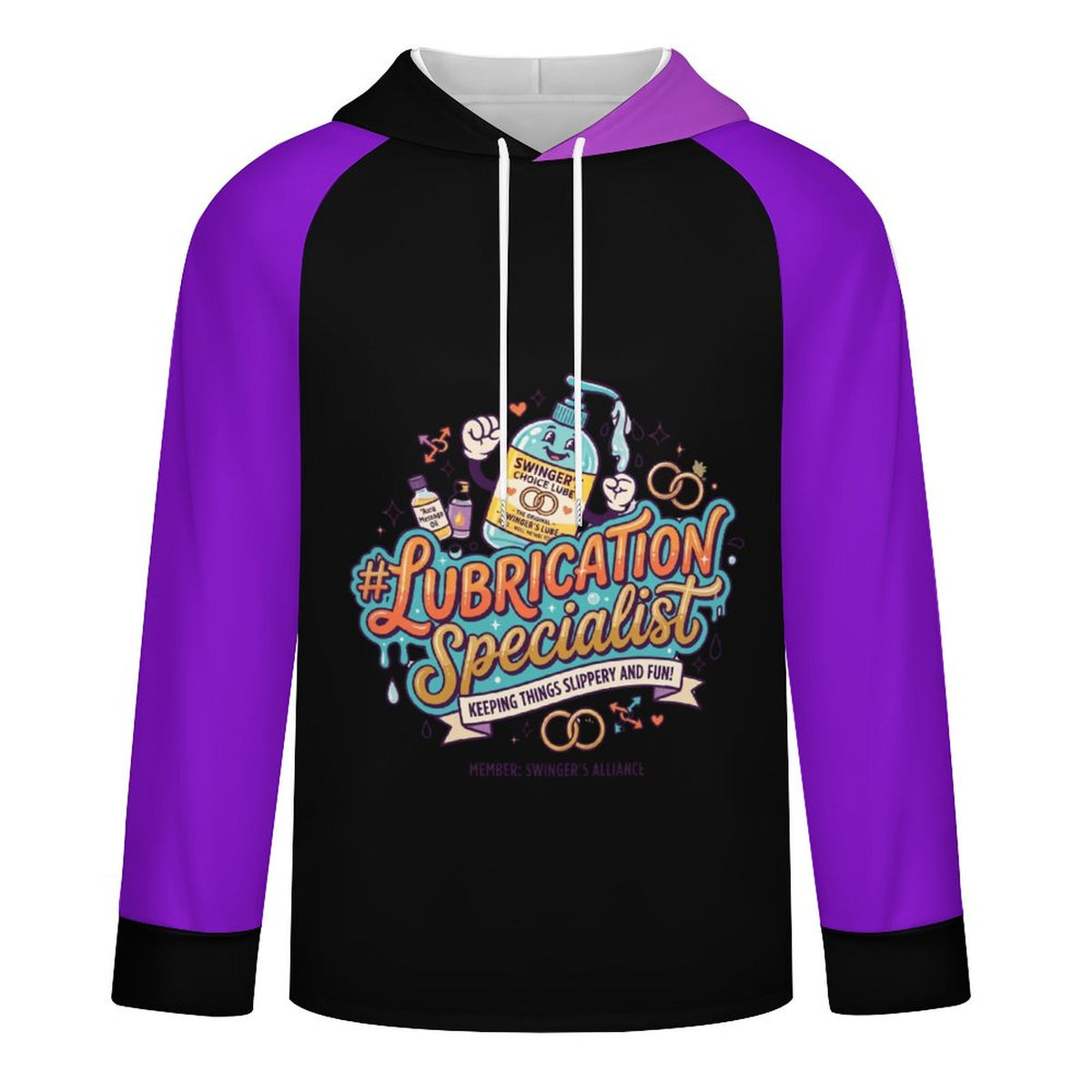#LUBRICATIONSPECIALIST Raglan Sleeve Hoodie | Breathable Sublimation Streetwear