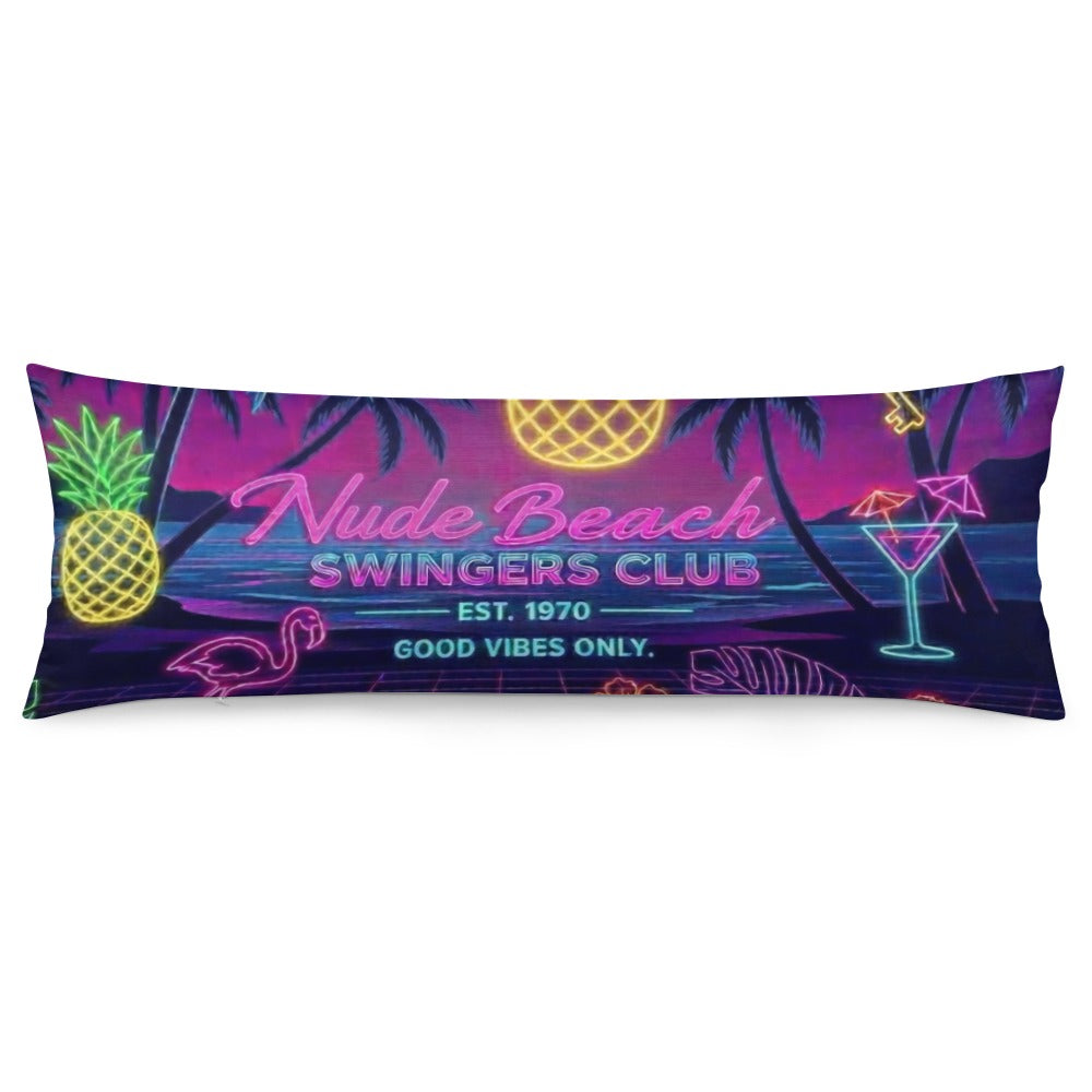 Colorful beach themed body pillow case