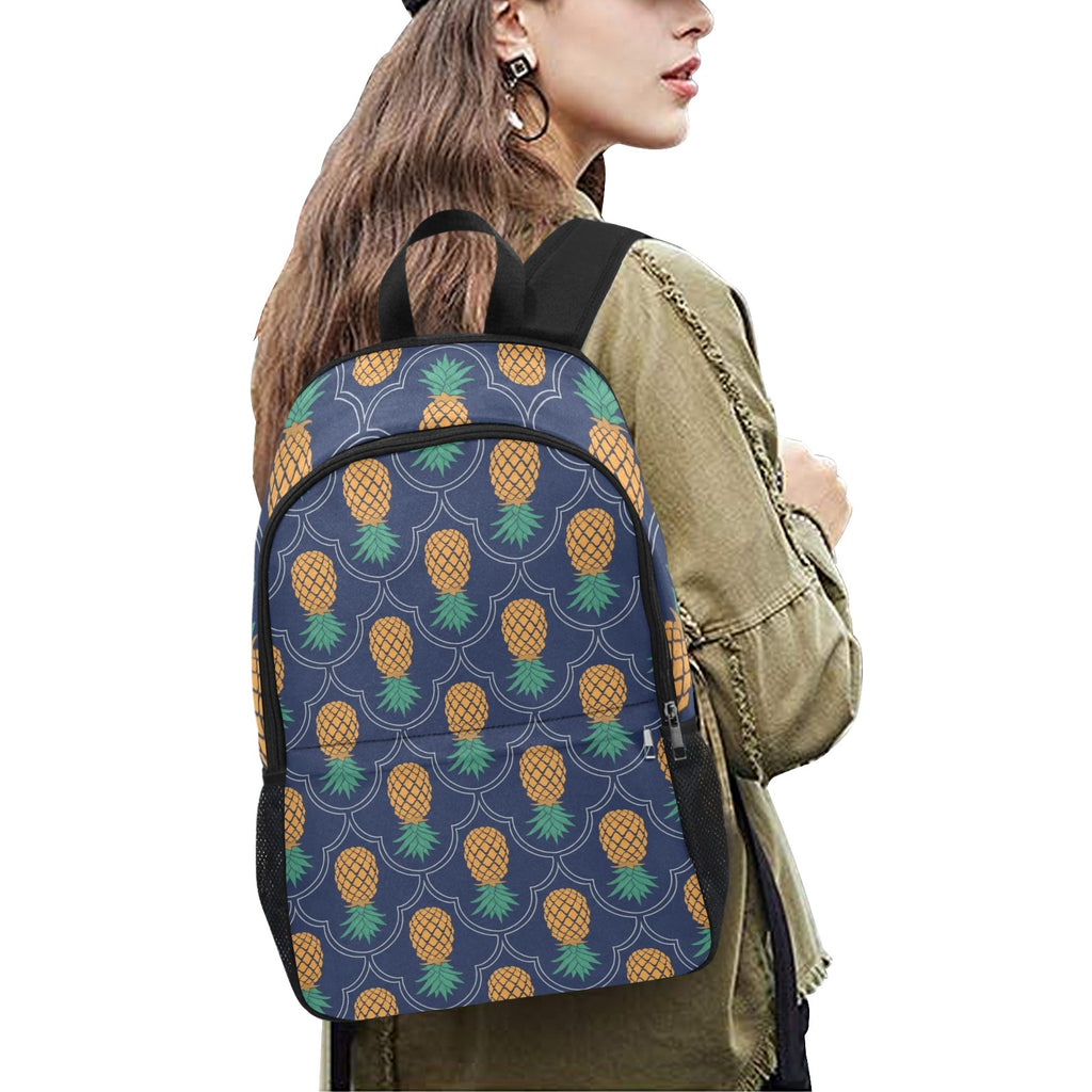 Upside Down Pineapple Fabric Backpack with Side Mesh Pockets