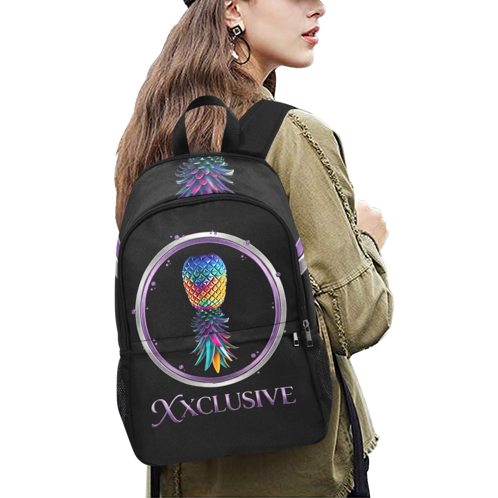 XXclusive All-Over Print Fabric Backpack | Side Mesh Pockets | Men & Women