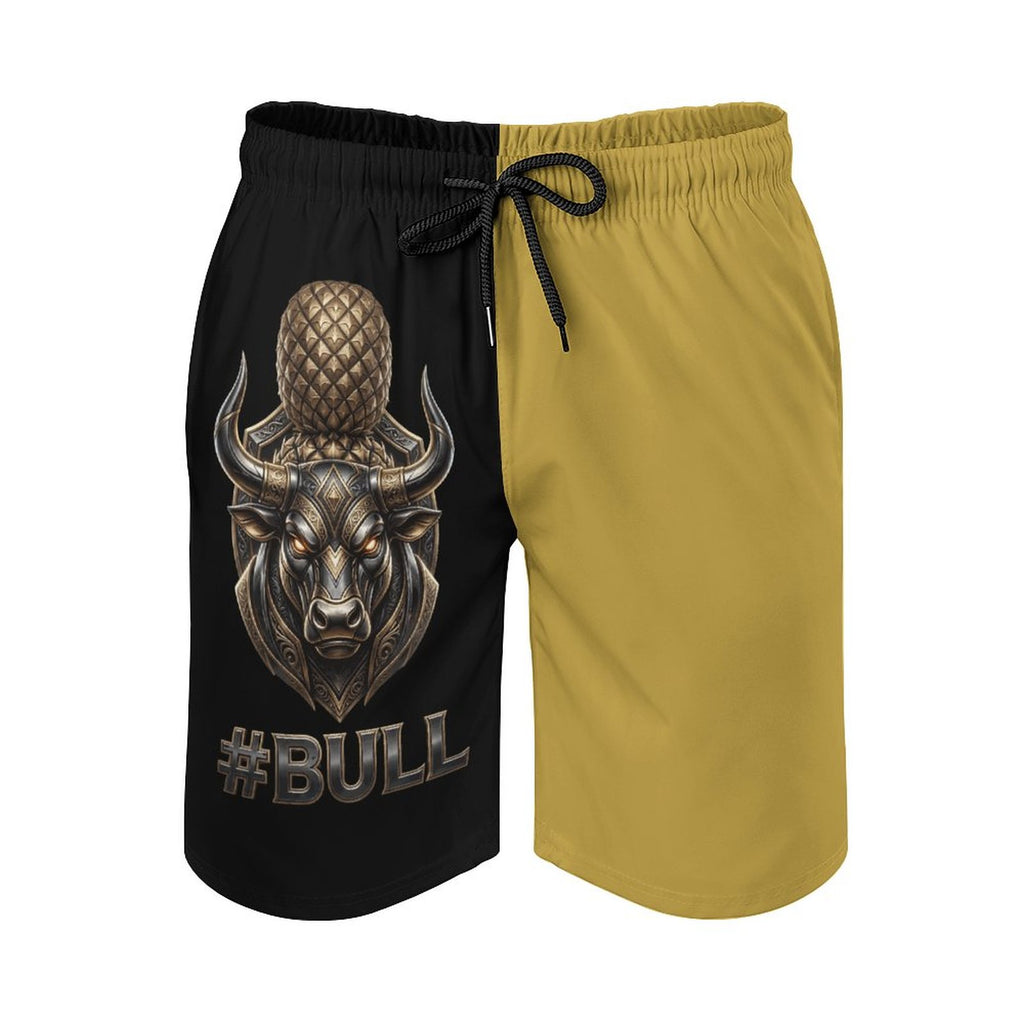 #BULL Cotton Men's Beach Shorts(All-Over Printing)