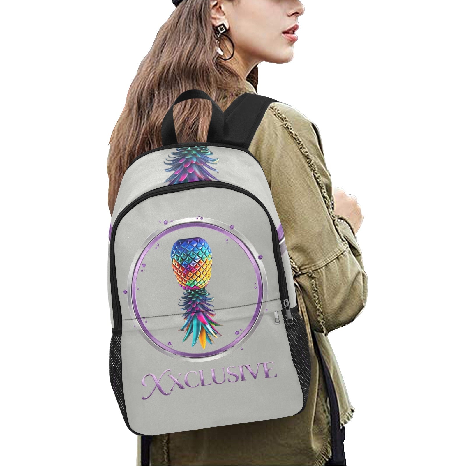XXclusive All-Over Print Fabric Backpack | Side Mesh Pockets | Men & Women