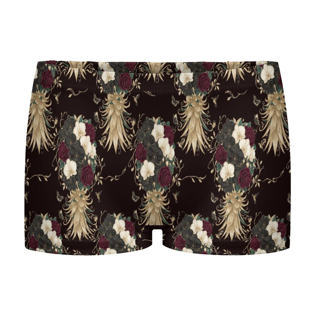 Floral Pineapple Women’s Boxer Briefs | Soft Milk Fiber Underwear