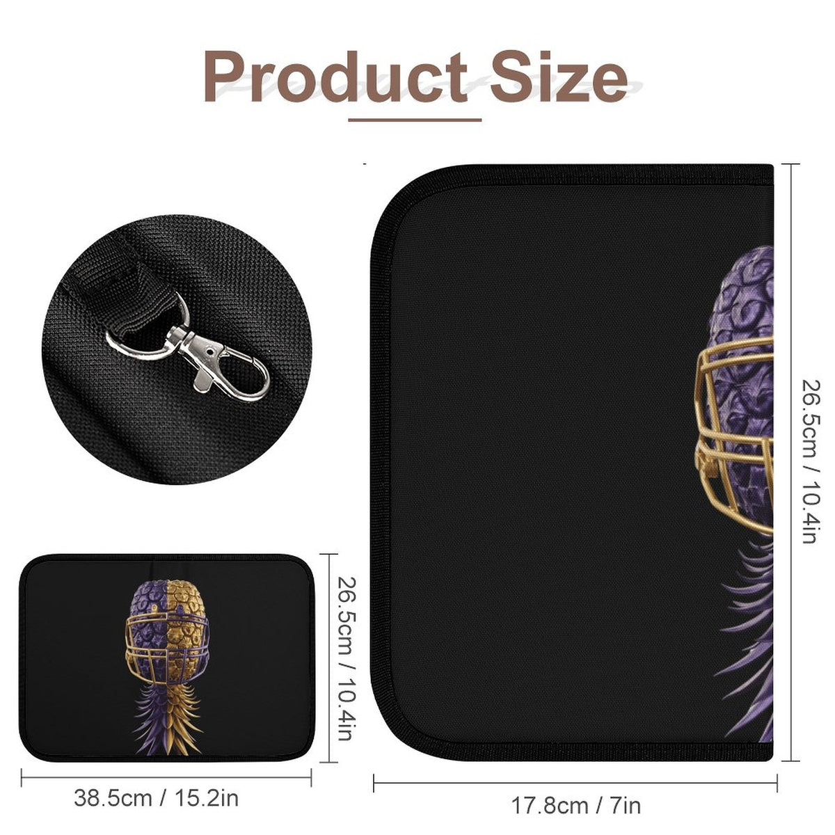 Football Inspired Purple & Gold Tool Storage Pouch