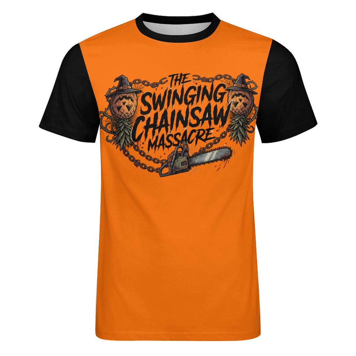 The Swinging Chainsaw Massacre Men’s Cotton Comfort T-Shirt | Horror Graphic Crew Neck Tee