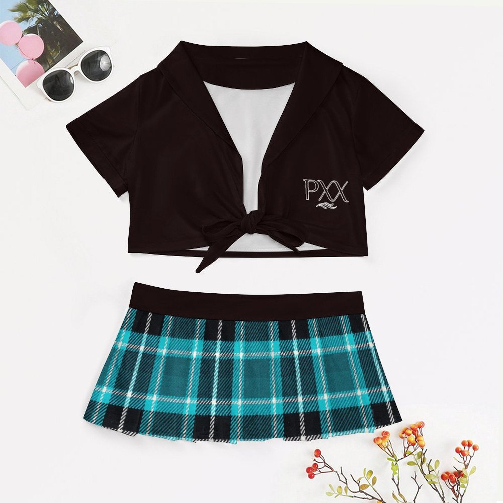 School Girl Cheerleader Set for Women by Taylor Lovet & PineappleXXclusive | Sexy Cheer Outfit Costume Set | Lifestyle & Event Fashion