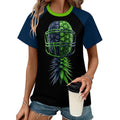 Neon Green & Navy Women's Raglan T-shirt
