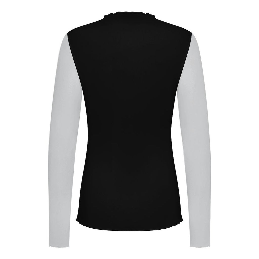 #OPENRELATIONSHIP High Neck Mesh Top For Women