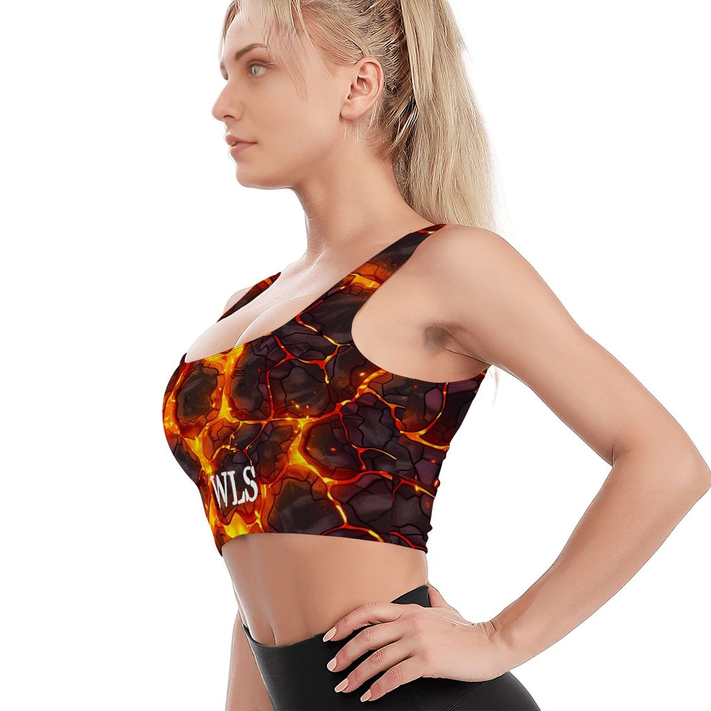 Yoga Sports Bra Top-Lava Pattern