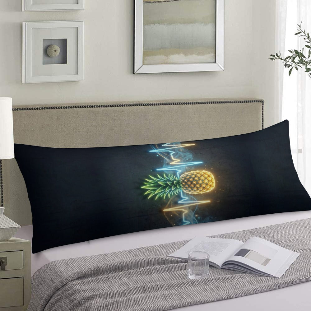 Pineapple Heartbeat Extra Long Pillowcase – Soft Breathable Polyester with Hidden Zipper