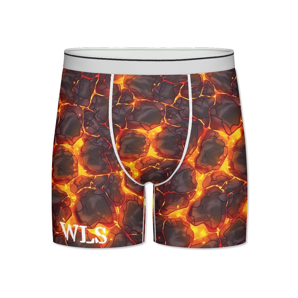 Extended Men's Boxer Briefs-Lava Pattern
