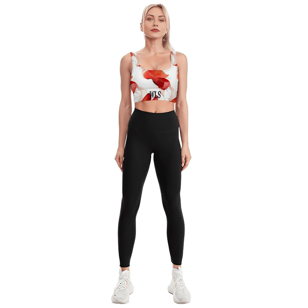 Rose Petal Yoga Sports Bra Top