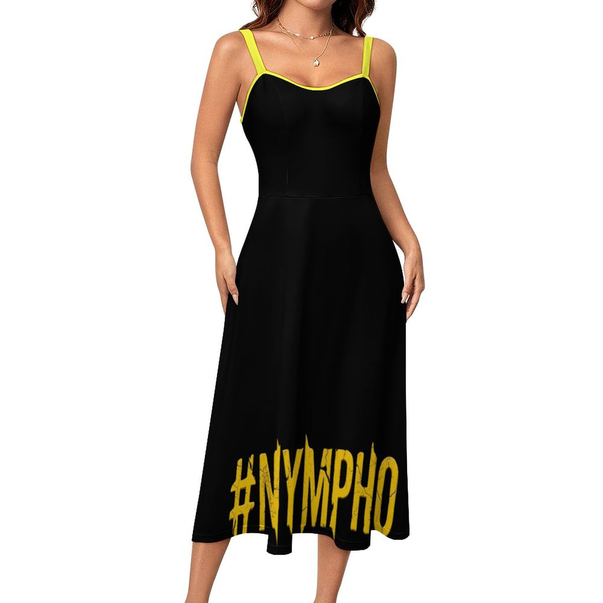 #NYMPHO Midi Spaghetti Strap Dress