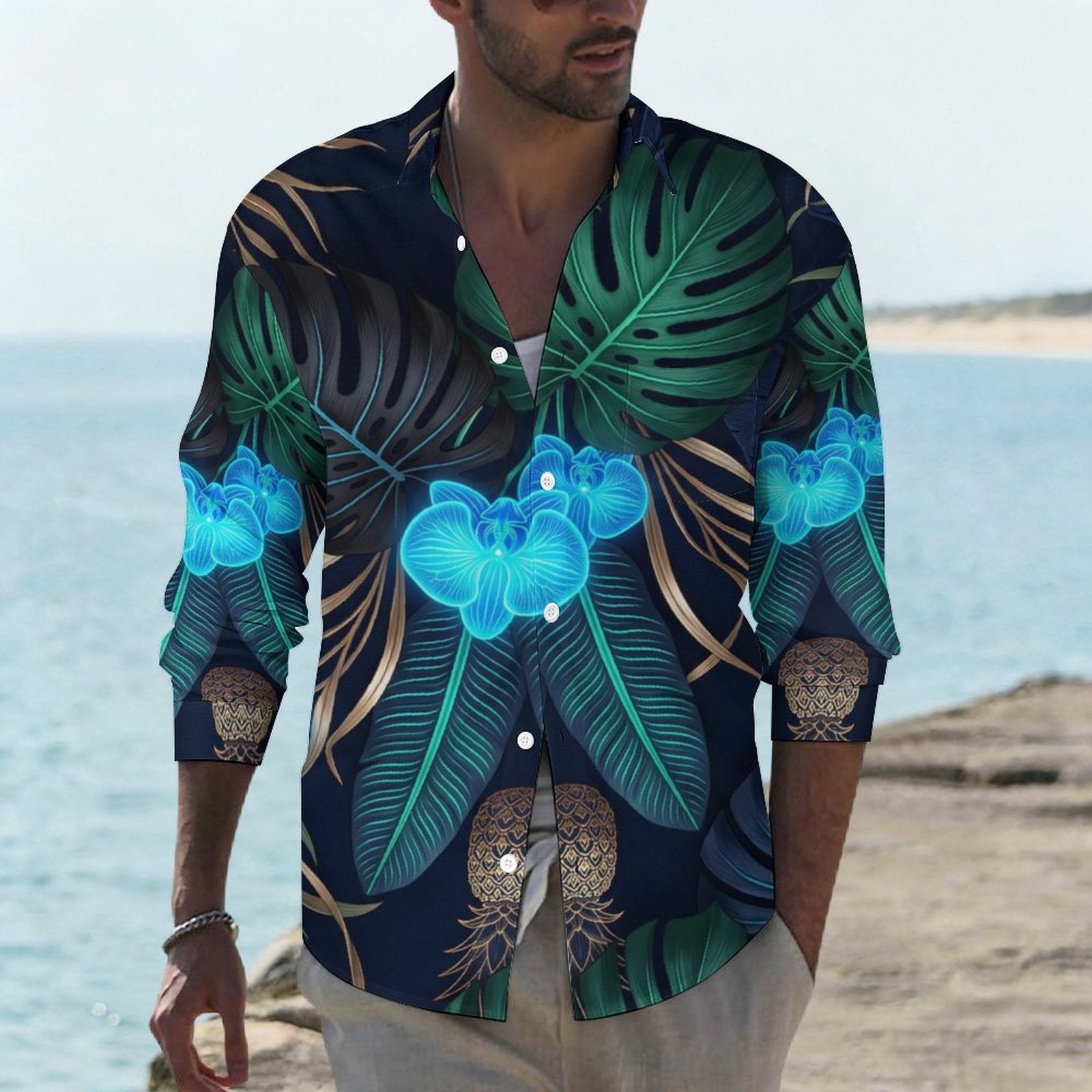 DTG 110gsm Lapel Collar Shirt With Pockets(All-Over Printing)