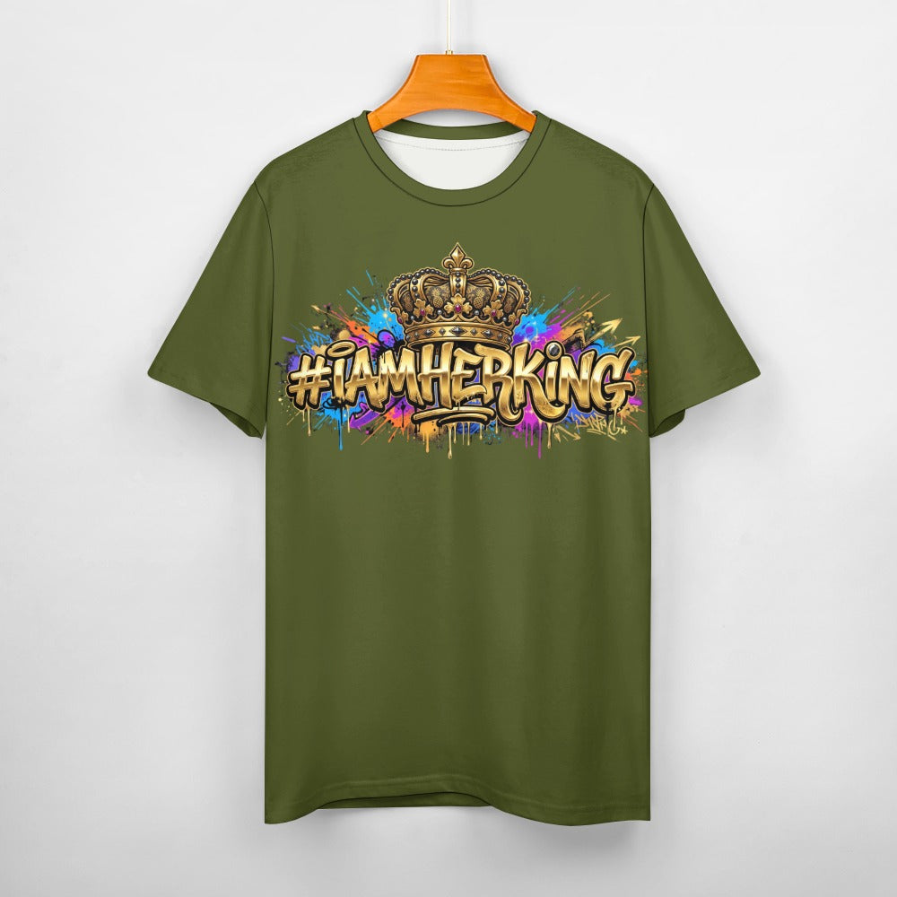 #IAMHERKING Men’s Cotton T-Shirt – Soft Breathable Graphic Tee for Everyday Style, Casual Summer Shirt for Men