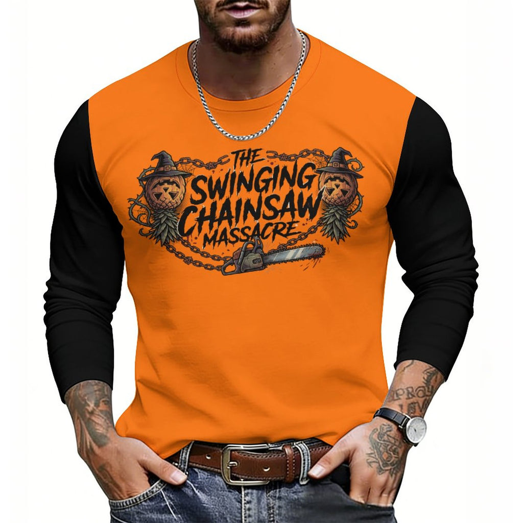 The Swinging Chainsaw Massacre Lightweight Long Sleeve Shirt | Horror Graphic Mesh Shirt