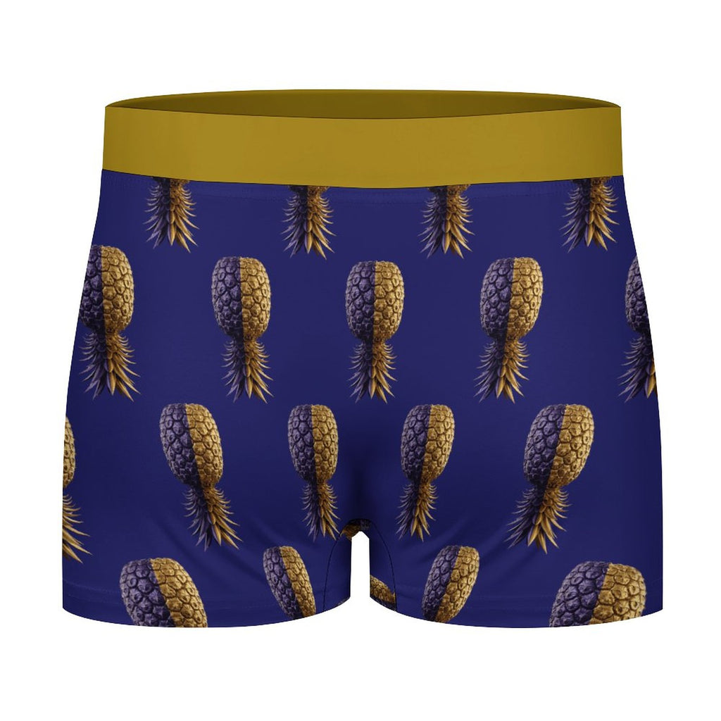 Football Purple & Gold Pineapple Ice Silk Men Cooling Boxer Shorts
