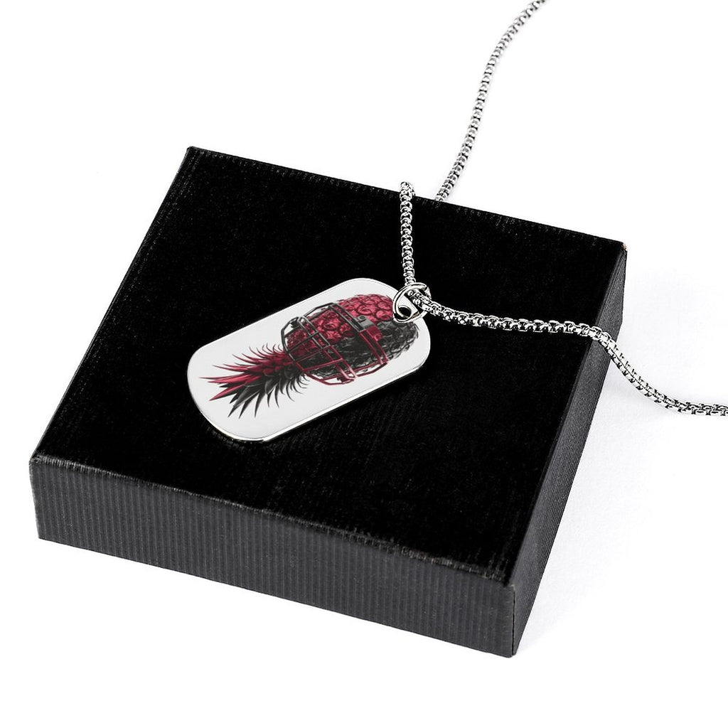 Football Inspired Memorial Necklace with Titanium Steel Square Pendant