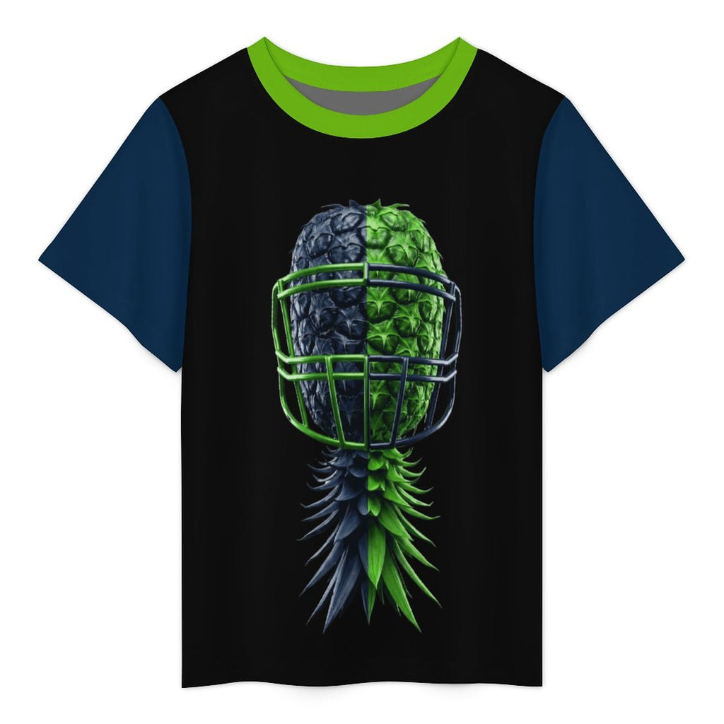 Neon Green & Navy Short Sleeve Mesh T-Shirt