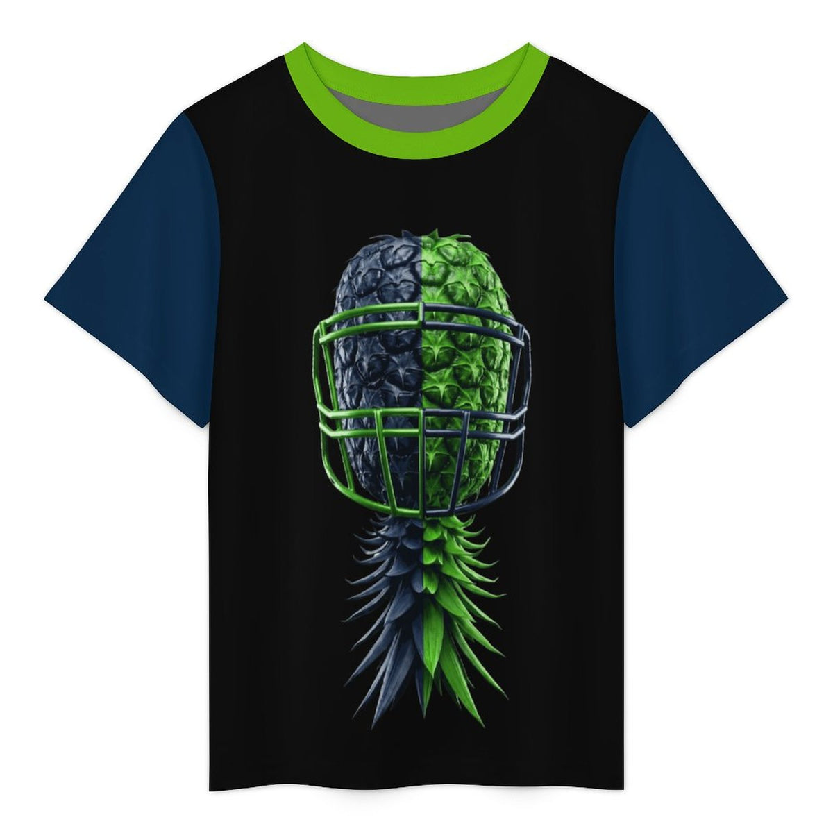 Neon Green & Navy Short Sleeve Mesh T-Shirt