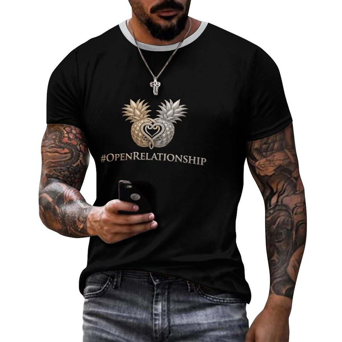 #OPENRELATIONSHIP Cotton Comfort Short-Sleeve T-Shirt for Men