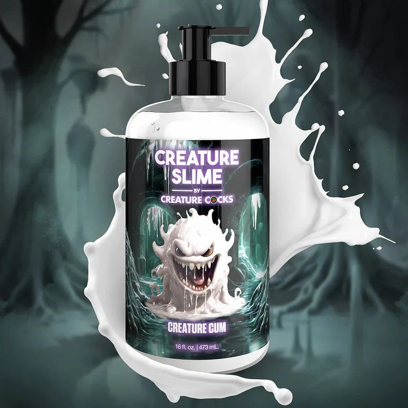Bottle of Creature Slime with a dark, spooky background