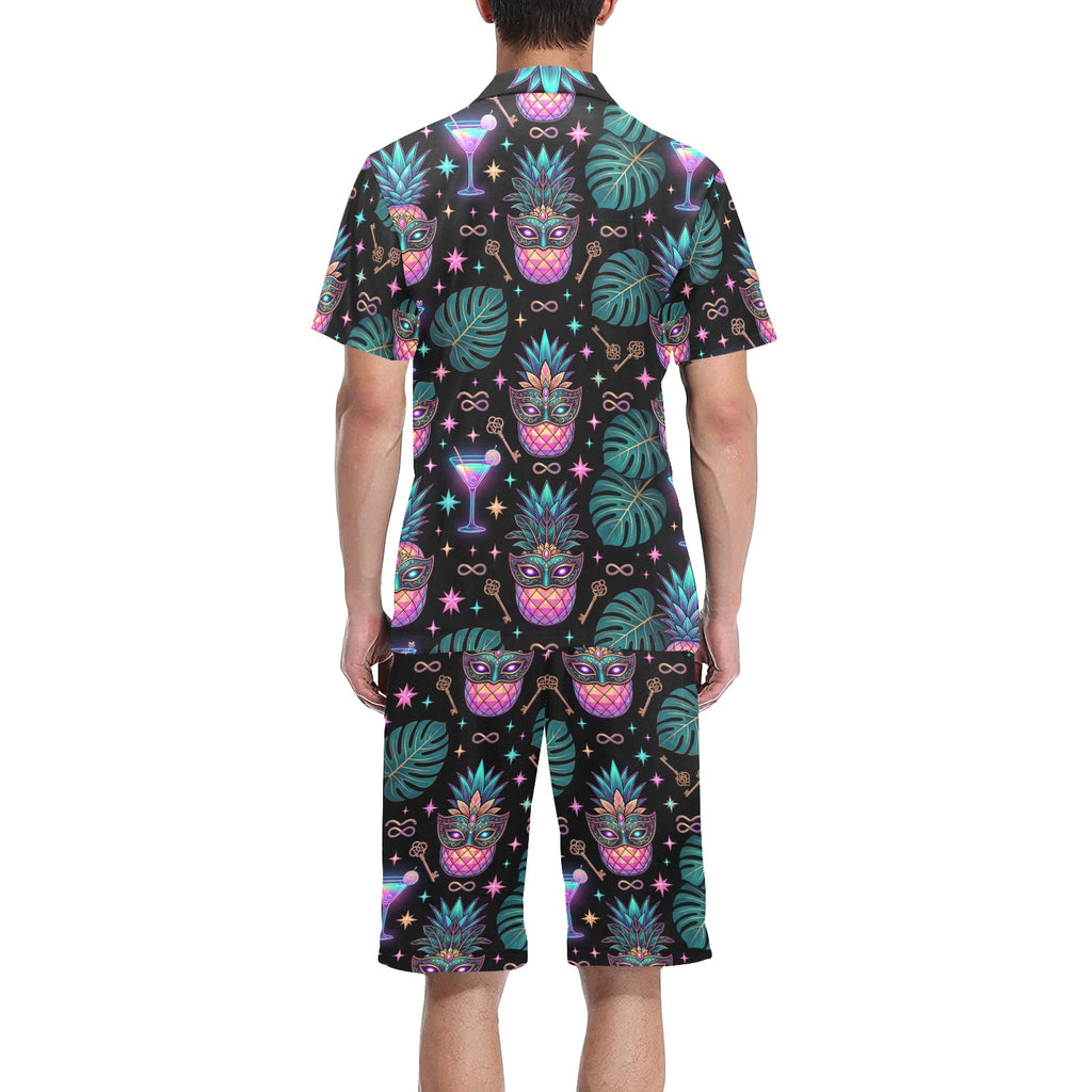 Pineapple Men’s Pajama Short Set – Summer Sleepwear
