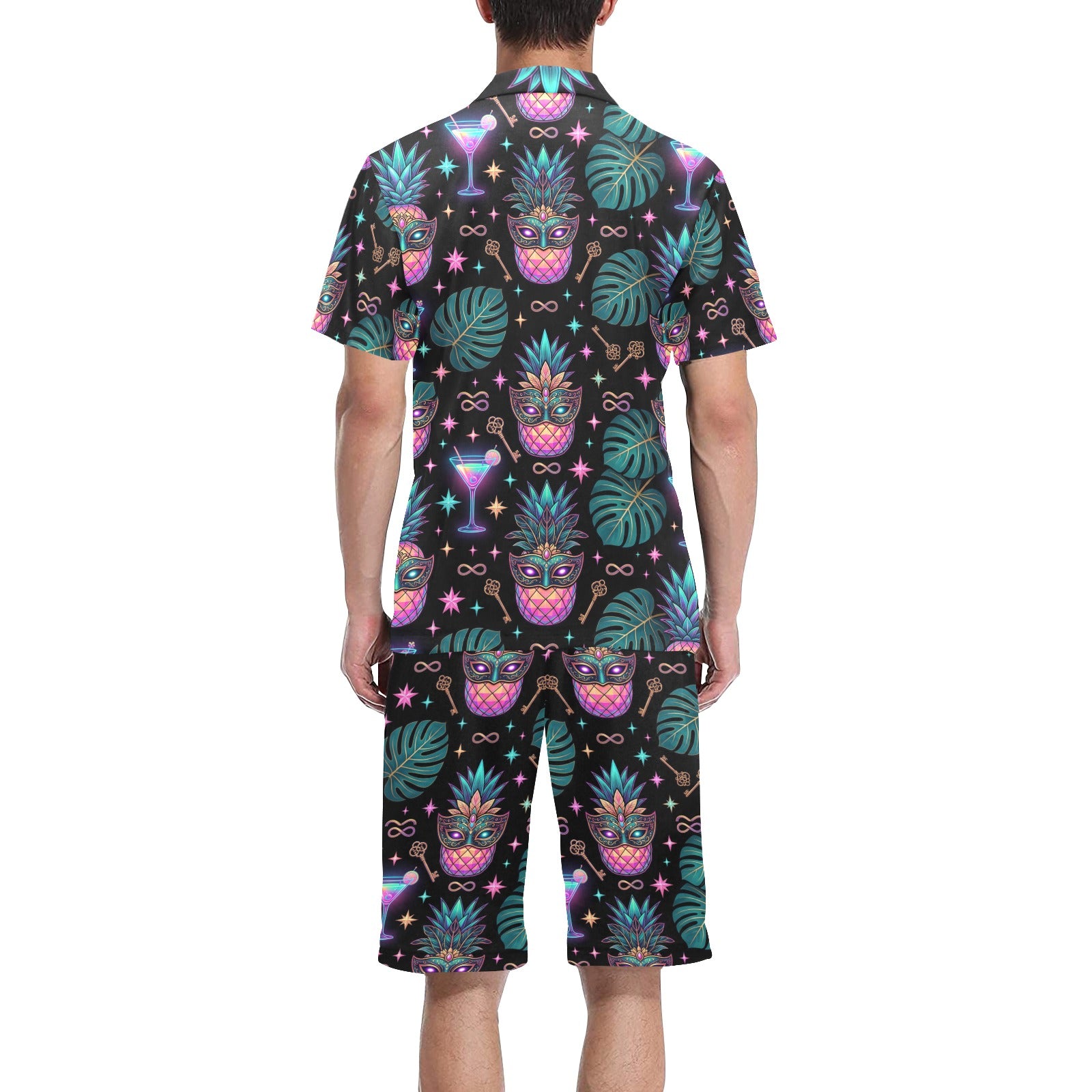 Pineapple Men’s Pajama Short Set – Summer Sleepwear