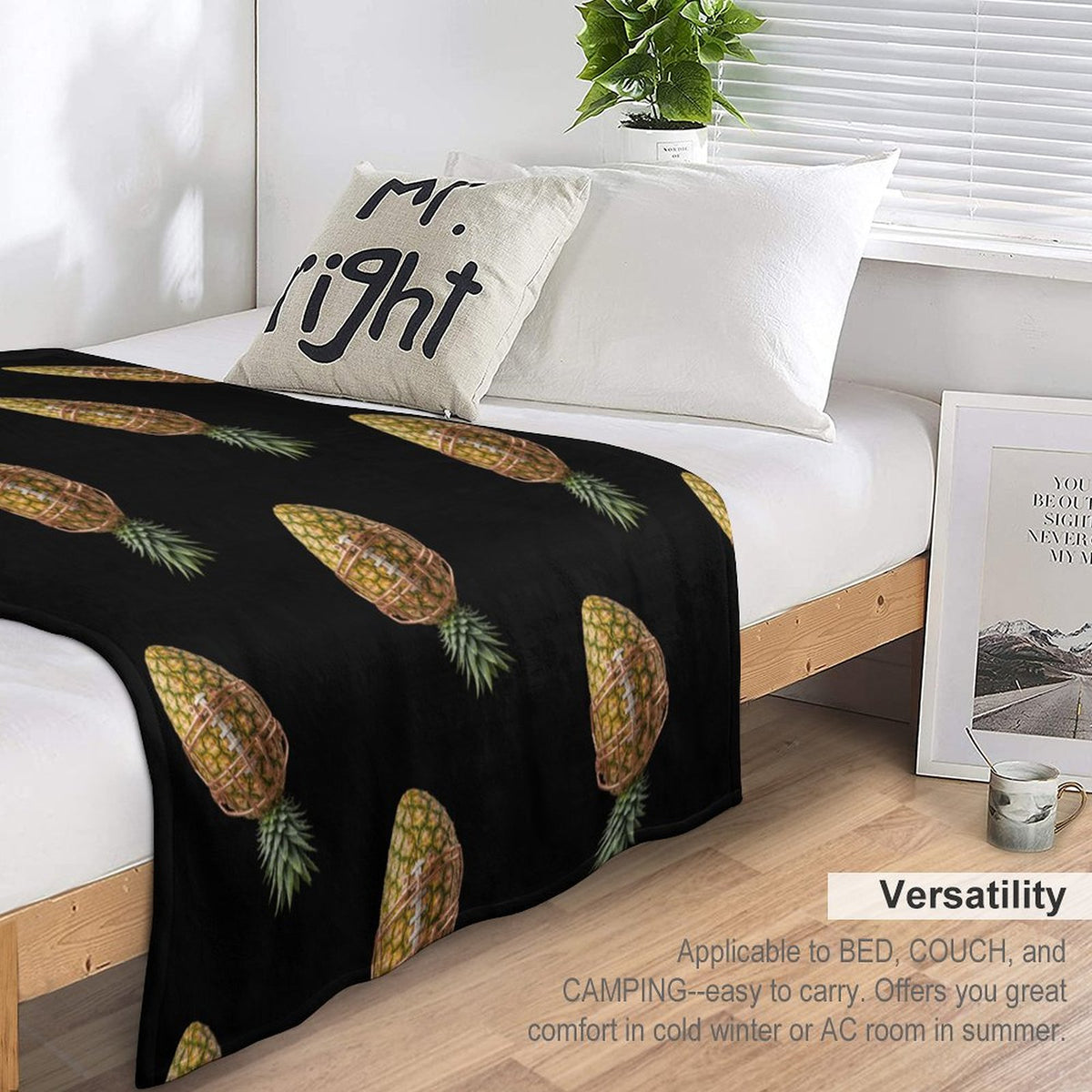 Pineapple Football Flannel Blanket -50"×60"