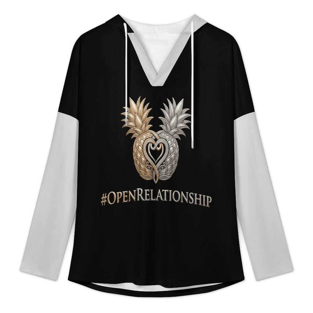 #OPENRELATIONSHIP Women's V Neck Long Sleeve Hoodie