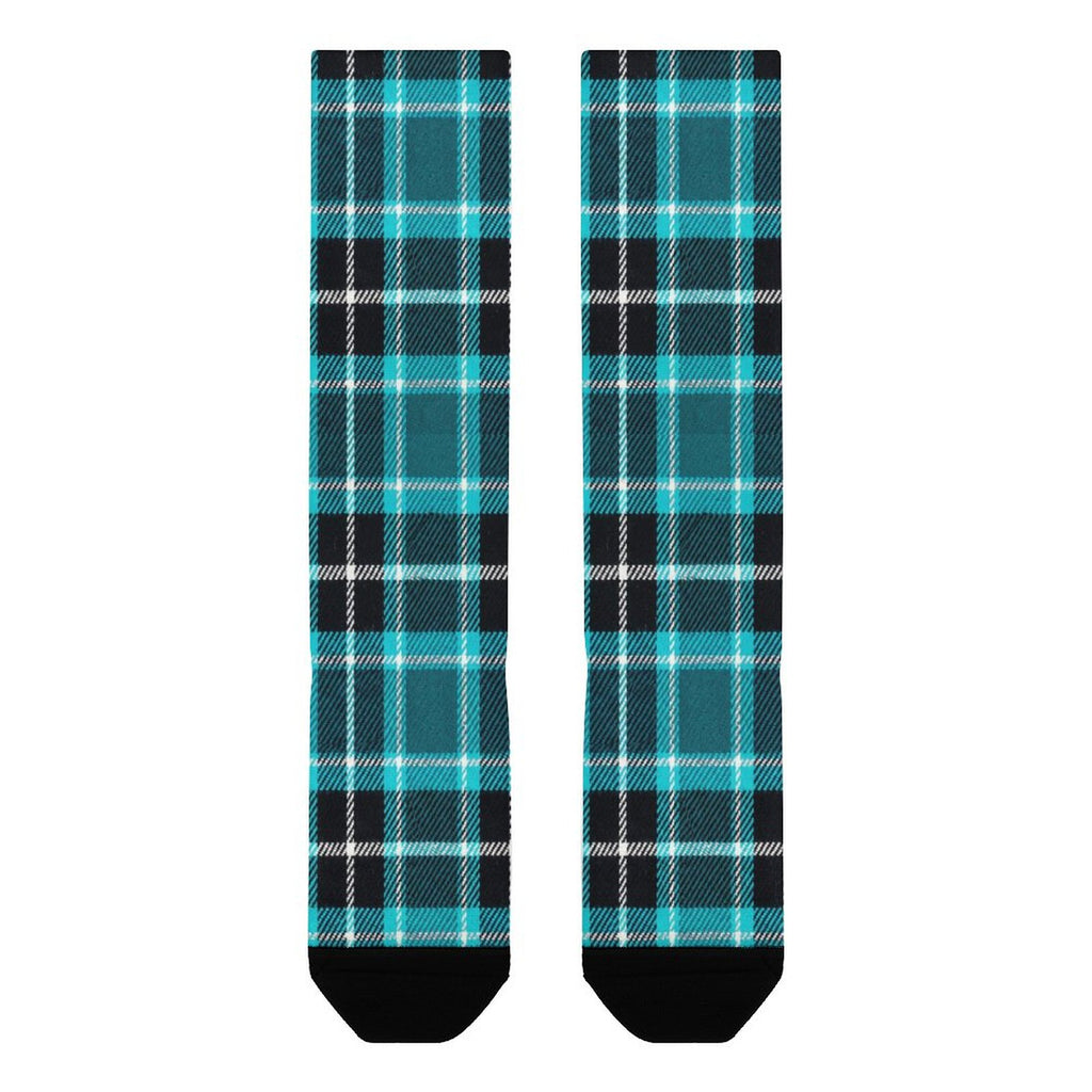 Plaid Crew Socks | Soft Moisture-Wicking Polyester Crew Socks for Men and Women