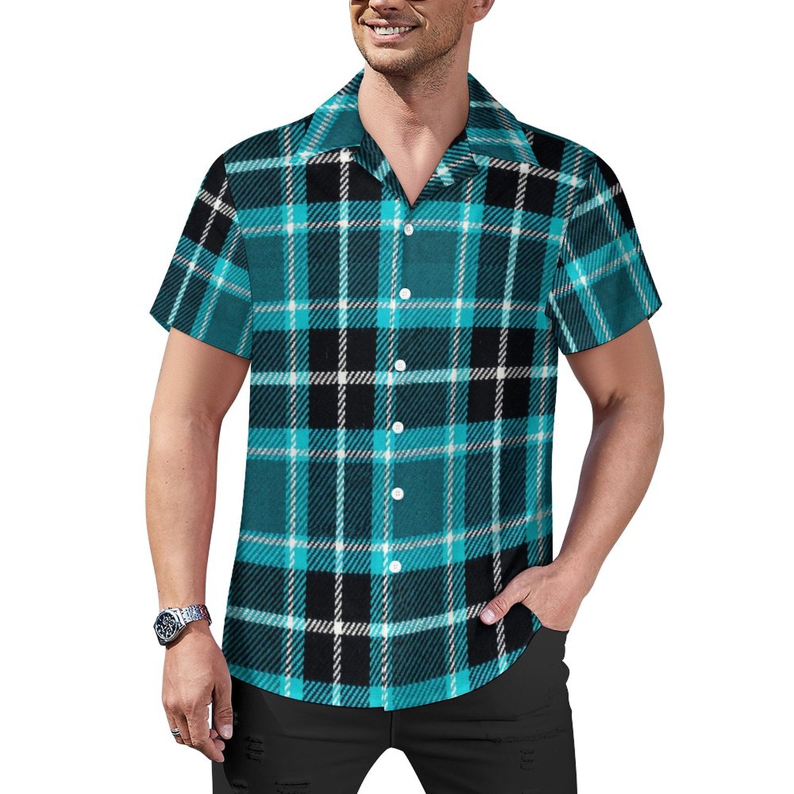 DTG 110gsm Cotton Cuban Collar Shirt For Men(All-Over Printing)