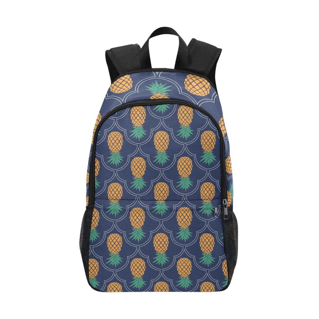 Upside Down Pineapple Fabric Backpack with Side Mesh Pockets