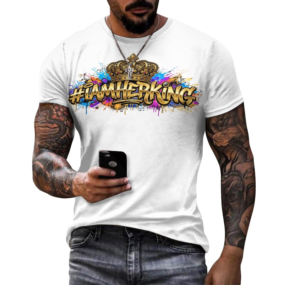 #IAMHERKING Men’s Cotton T-Shirt – Soft Breathable Graphic Tee for Everyday Style, Casual Summer Shirt for Men