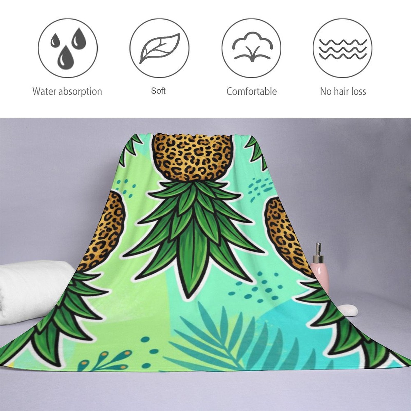 Upside-Down PIneapple Bath Towel