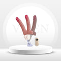 Product display with a digital thermometer on a white background